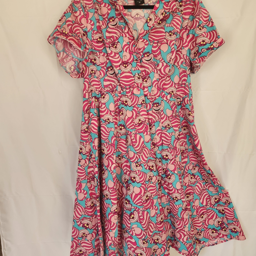 Torrid Pink and Red Flutter Sleeve Midi Sundress
